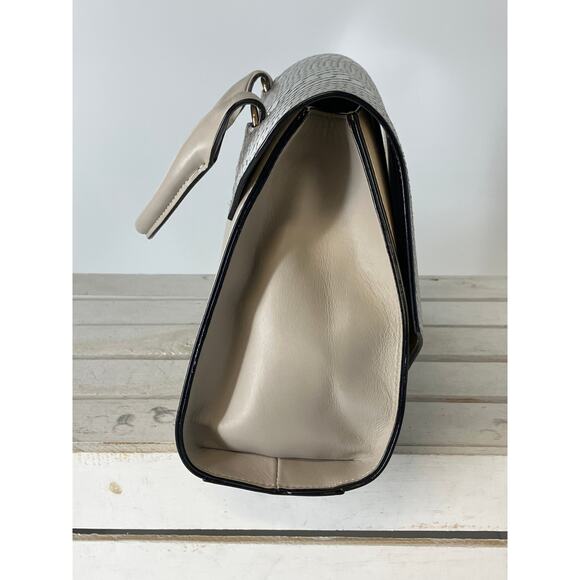 ANTONIO MELANI SILVER AND TAUPE LARGE ANIMAL PRINT HANDBAG - Picture 3 of 16